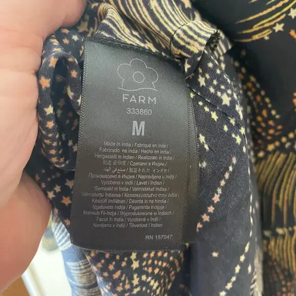 FARM RIO Golden Foliage Layered Asymmetrical Ruffle Maxi Skirt Medium - Picture 6 of 9